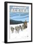 Dog Sledding Scene, Anchorage, Alaska-Lantern Press-Framed Art Print