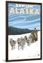 Dog Sledding Scene, Dawson, Alaska-Lantern Press-Framed Art Print