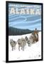 Dog Sledding Scene, Denali National Park, Alaska-Lantern Press-Framed Art Print