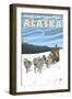 Dog Sledding Scene, Denali National Park, Alaska-Lantern Press-Framed Art Print