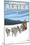 Dog Sledding Scene, Fairbanks, Alaska-Lantern Press-Mounted Art Print