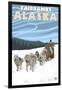 Dog Sledding Scene, Fairbanks, Alaska-Lantern Press-Framed Art Print