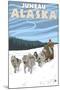 Dog Sledding Scene, Juneau, Alaska-Lantern Press-Mounted Art Print