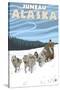 Dog Sledding Scene, Juneau, Alaska-Lantern Press-Stretched Canvas