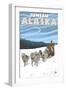 Dog Sledding Scene, Juneau, Alaska-Lantern Press-Framed Art Print