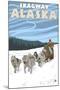 Dog Sledding Scene, Skagway, Alaska-Lantern Press-Mounted Art Print