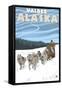 Dog Sledding Scene, Valdez, Alaska-Lantern Press-Framed Stretched Canvas