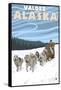 Dog Sledding Scene, Valdez, Alaska-Lantern Press-Framed Stretched Canvas