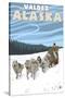 Dog Sledding Scene, Valdez, Alaska-Lantern Press-Stretched Canvas