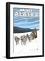 Dog Sledding Scene, Valdez, Alaska-Lantern Press-Framed Art Print