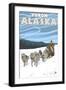 Dog Sledding Scene, Yukon, Alaska-Lantern Press-Framed Art Print