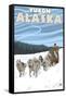 Dog Sledding Scene, Yukon, Alaska-Lantern Press-Framed Stretched Canvas