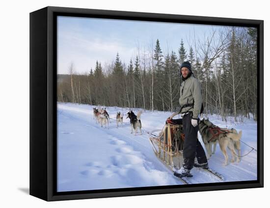 Dog Sledding with Aventure Inukshuk, Quebec, Canada-Alison Wright-Framed Stretched Canvas