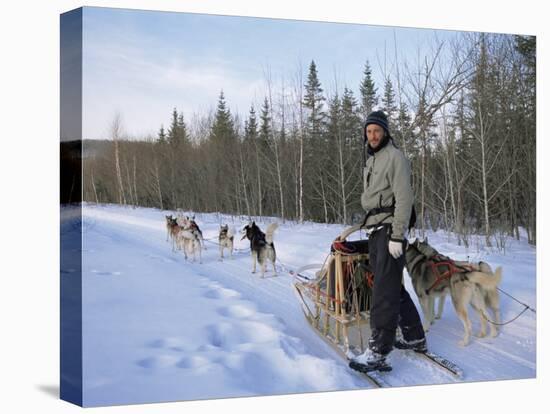 Dog Sledding with Aventure Inukshuk, Quebec, Canada-Alison Wright-Stretched Canvas