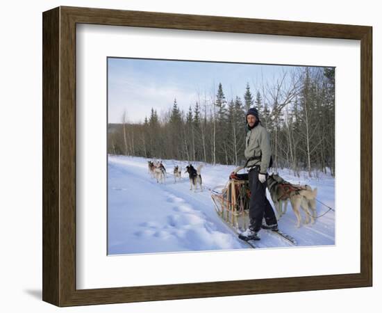 Dog Sledding with Aventure Inukshuk, Quebec, Canada-Alison Wright-Framed Photographic Print