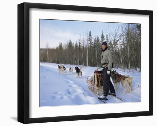 Dog Sledding with Aventure Inukshuk, Quebec, Canada-Alison Wright-Framed Photographic Print