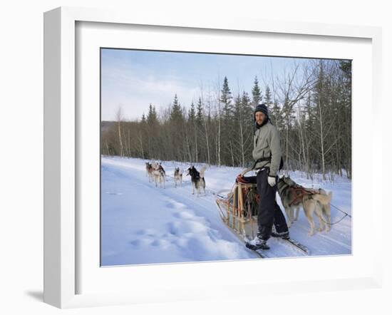 Dog Sledding with Aventure Inukshuk, Quebec, Canada-Alison Wright-Framed Photographic Print