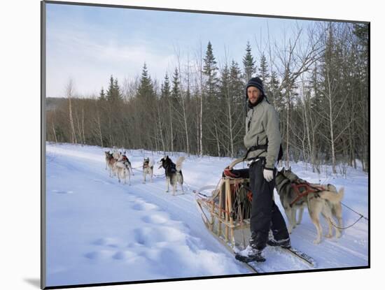 Dog Sledding with Aventure Inukshuk, Quebec, Canada-Alison Wright-Mounted Photographic Print