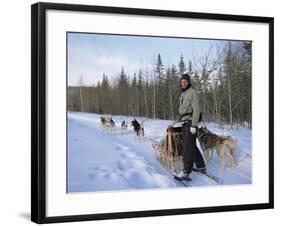 Dog Sledding with Aventure Inukshuk, Quebec, Canada-Alison Wright-Framed Photographic Print