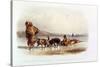 Dog Sledges of the Mandan Indians-Karl Bodmer-Stretched Canvas