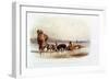 Dog Sledges of the Mandan Indians-Karl Bodmer-Framed Giclee Print