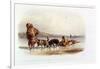 Dog Sledges of the Mandan Indians-Karl Bodmer-Framed Giclee Print