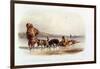 Dog Sledges of the Mandan Indians-Karl Bodmer-Framed Giclee Print