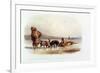 Dog Sledges of the Mandan Indians-Karl Bodmer-Framed Giclee Print