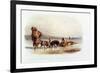 Dog Sledges of the Mandan Indians-Karl Bodmer-Framed Giclee Print