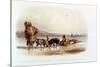 Dog Sledges of the Mandan Indians-Karl Bodmer-Stretched Canvas