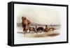 Dog Sledges of the Mandan Indians-Karl Bodmer-Framed Stretched Canvas
