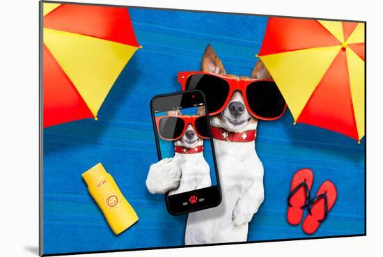 Dog Summer Beach Selfie-Javier Brosch-Mounted Photographic Print