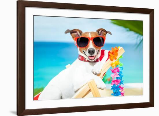 Dog Summer Vacation-Javier Brosch-Framed Photographic Print