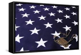 Dog Tag On American Flag-Sergey-USSR-Framed Stretched Canvas