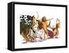 Dog Tails-Wendy Edelson-Framed Stretched Canvas