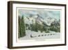 Dog Team, Paradise Valley, Rainier National Park-null-Framed Art Print