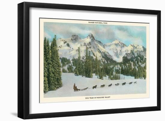 Dog Team, Paradise Valley, Rainier National Park-null-Framed Art Print