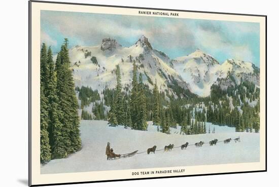 Dog Team, Paradise Valley, Rainier National Park-null-Mounted Art Print