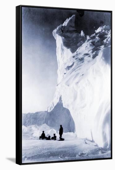 Dog Team Resting During the Terra Nova Expedition, 1910-Herbert Ponting-Framed Stretched Canvas