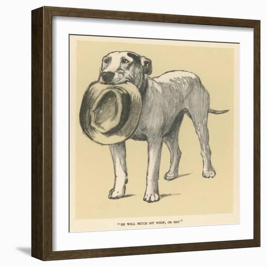 Dog Trained to Fetch His Master's Hat-Cecil Aldin-Framed Art Print