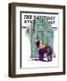 "Dog Waiting for Schoolboy," Saturday Evening Post Cover, September 10, 1938-Robert C. Kauffmann-Framed Giclee Print