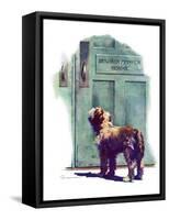 "Dog Waiting for Schoolboy,"September 10, 1938-Robert C. Kauffmann-Framed Stretched Canvas