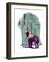 "Dog Waiting for Schoolboy,"September 10, 1938-Robert C. Kauffmann-Framed Premium Giclee Print