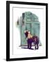 "Dog Waiting for Schoolboy,"September 10, 1938-Robert C. Kauffmann-Framed Giclee Print