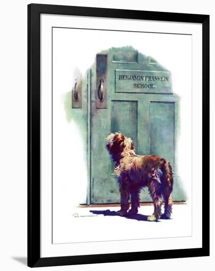 "Dog Waiting for Schoolboy,"September 10, 1938-Robert C. Kauffmann-Framed Giclee Print