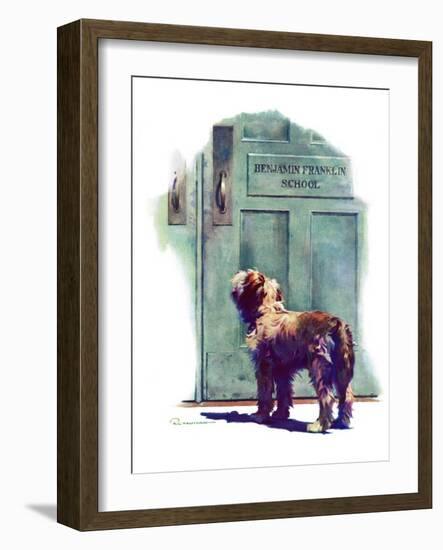 "Dog Waiting for Schoolboy,"September 10, 1938-Robert C. Kauffmann-Framed Giclee Print