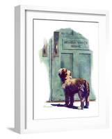 "Dog Waiting for Schoolboy,"September 10, 1938-Robert C. Kauffmann-Framed Giclee Print