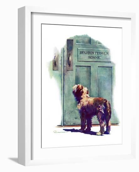 "Dog Waiting for Schoolboy,"September 10, 1938-Robert C. Kauffmann-Framed Giclee Print