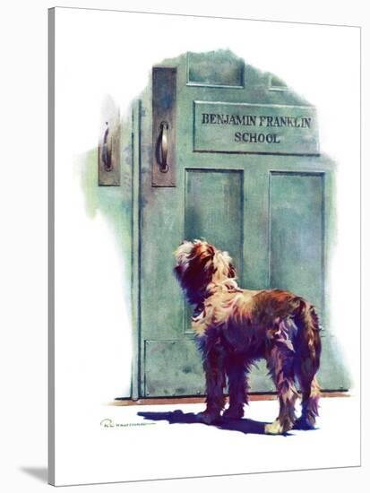 "Dog Waiting for Schoolboy,"September 10, 1938-Robert C. Kauffmann-Stretched Canvas