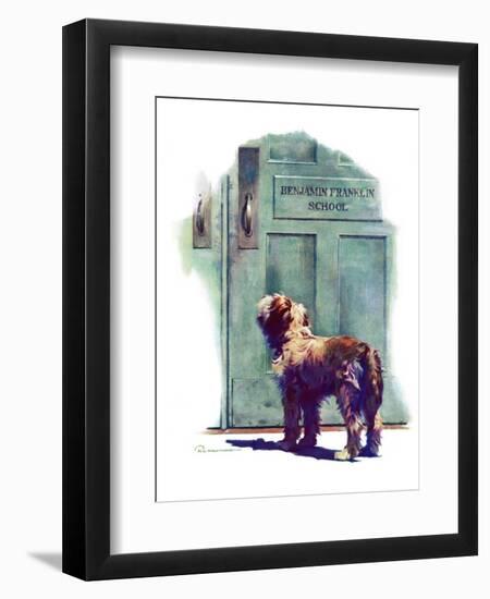 "Dog Waiting for Schoolboy,"September 10, 1938-Robert C. Kauffmann-Framed Premium Giclee Print